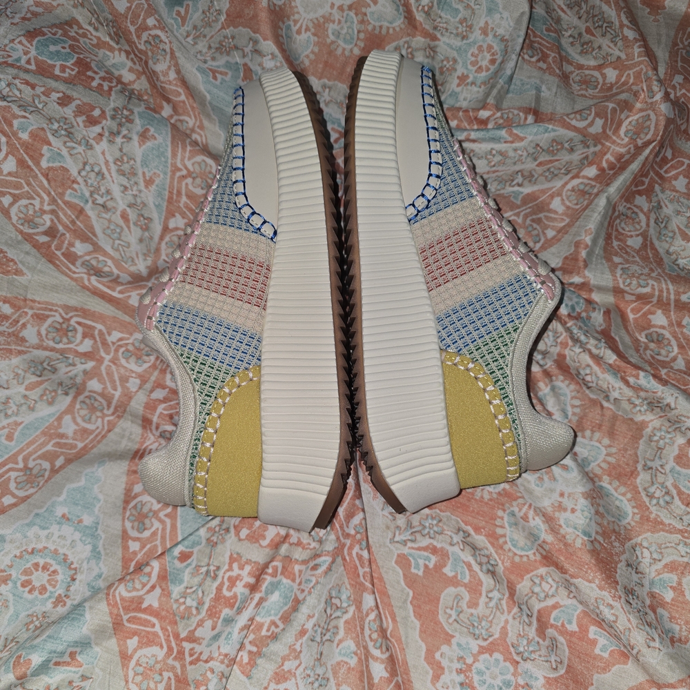 BNIB Lucky Step Platform Sneakers Women's "Yellow Multi" - Picture 4 of 7